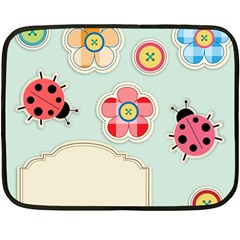 Buttons & Ladybugs Cute Double Sided Fleece Blanket (mini)  by Simbadda