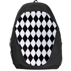 Plaid Triangle Line Wave Chevron Black White Red Beauty Argyle Backpack Bag