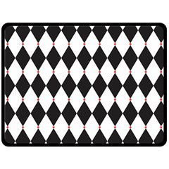 Plaid Triangle Line Wave Chevron Black White Red Beauty Argyle Double Sided Fleece Blanket (large)  by Alisyart