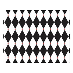 Plaid Triangle Line Wave Chevron Black White Red Beauty Argyle Double Sided Flano Blanket (large)  by Alisyart