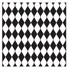 Plaid Triangle Line Wave Chevron Black White Red Beauty Argyle Large Satin Scarf (square) by Alisyart