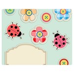 Buttons & Ladybugs Cute Double Sided Flano Blanket (Medium)  60 x50  Blanket Back