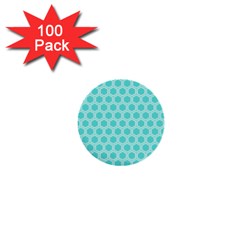 Plaid Circle Blue Wave 1  Mini Buttons (100 Pack)  by Alisyart