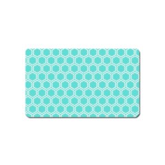 Plaid Circle Blue Wave Magnet (name Card) by Alisyart