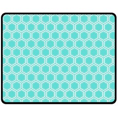 Plaid Circle Blue Wave Fleece Blanket (medium) 