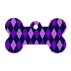 Plaid Triangle Line Wave Chevron Blue Purple Pink Beauty Argyle Dog Tag Bone (two Sides)