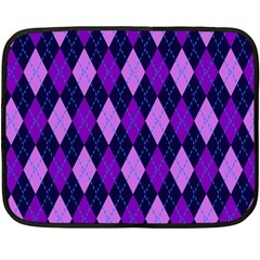 Plaid Triangle Line Wave Chevron Blue Purple Pink Beauty Argyle Double Sided Fleece Blanket (mini) 