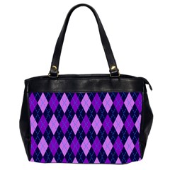 Plaid Triangle Line Wave Chevron Blue Purple Pink Beauty Argyle Office Handbags (2 Sides) 