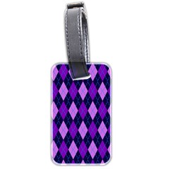 Plaid Triangle Line Wave Chevron Blue Purple Pink Beauty Argyle Luggage Tags (two Sides) by Alisyart