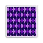 Plaid Triangle Line Wave Chevron Blue Purple Pink Beauty Argyle Memory Card Reader (Square)  Front