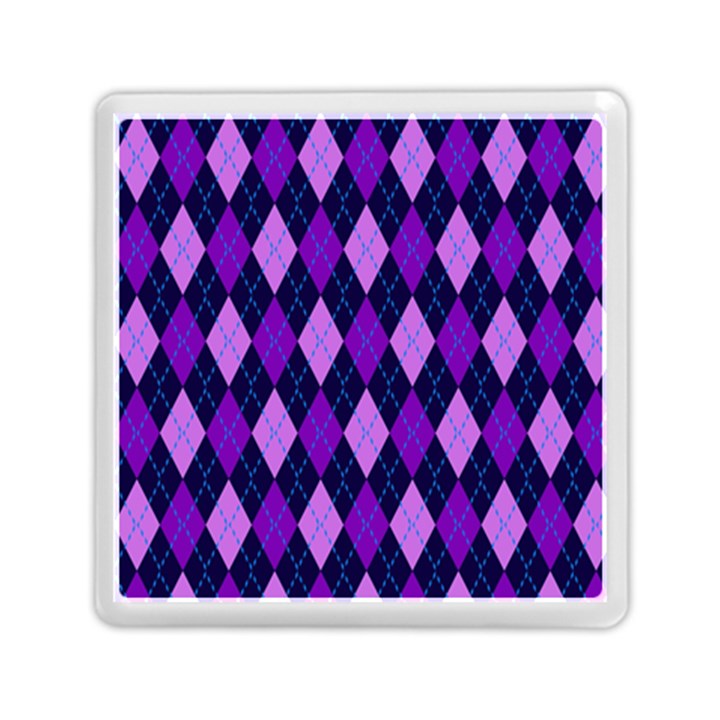 Plaid Triangle Line Wave Chevron Blue Purple Pink Beauty Argyle Memory Card Reader (Square) 