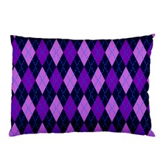 Plaid Triangle Line Wave Chevron Blue Purple Pink Beauty Argyle Pillow Case (two Sides)
