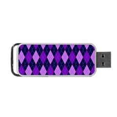 Plaid Triangle Line Wave Chevron Blue Purple Pink Beauty Argyle Portable Usb Flash (one Side) by Alisyart