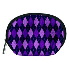 Plaid Triangle Line Wave Chevron Blue Purple Pink Beauty Argyle Accessory Pouches (medium)  by Alisyart