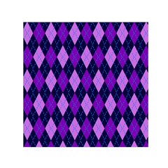 Plaid Triangle Line Wave Chevron Blue Purple Pink Beauty Argyle Small Satin Scarf (square) by Alisyart