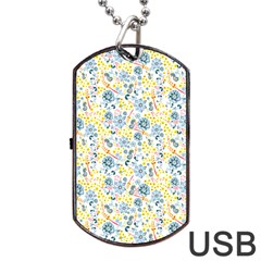 Flower Floral Bird Peacok Sunflower Star Leaf Rose Dog Tag Usb Flash (one Side)