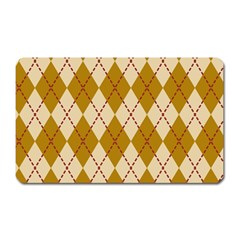 Plaid Triangle Line Wave Chevron Orange Red Grey Beauty Argyle Magnet (rectangular) by Alisyart