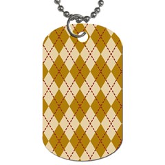 Plaid Triangle Line Wave Chevron Orange Red Grey Beauty Argyle Dog Tag (two Sides) by Alisyart