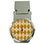 Plaid Triangle Line Wave Chevron Orange Red Grey Beauty Argyle Money Clip Watches Front