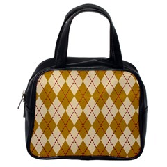 Plaid Triangle Line Wave Chevron Orange Red Grey Beauty Argyle Classic Handbags (one Side)