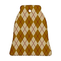 Plaid Triangle Line Wave Chevron Orange Red Grey Beauty Argyle Ornament (bell)