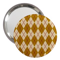 Plaid Triangle Line Wave Chevron Orange Red Grey Beauty Argyle 3  Handbag Mirrors