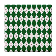 Plaid Triangle Line Wave Chevron Green Red White Beauty Argyle Tile Coasters