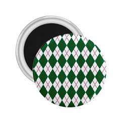 Plaid Triangle Line Wave Chevron Green Red White Beauty Argyle 2 25  Magnets by Alisyart