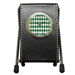 Plaid Triangle Line Wave Chevron Green Red White Beauty Argyle Pen Holder Desk Clocks Front