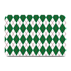 Plaid Triangle Line Wave Chevron Green Red White Beauty Argyle Plate Mats by Alisyart