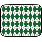 Plaid Triangle Line Wave Chevron Green Red White Beauty Argyle Double Sided Fleece Blanket (Mini)  35 x27  Blanket Front