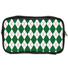 Plaid Triangle Line Wave Chevron Green Red White Beauty Argyle Toiletries Bags by Alisyart