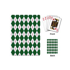 Plaid Triangle Line Wave Chevron Green Red White Beauty Argyle Playing Cards (mini) 