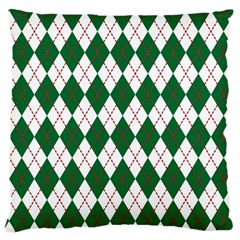 Plaid Triangle Line Wave Chevron Green Red White Beauty Argyle Large Cushion Case (one Side)