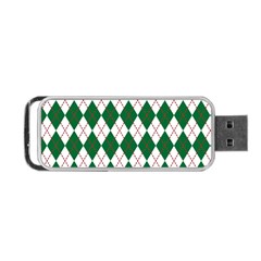 Plaid Triangle Line Wave Chevron Green Red White Beauty Argyle Portable Usb Flash (one Side)