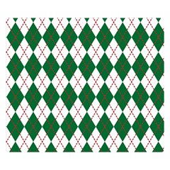 Plaid Triangle Line Wave Chevron Green Red White Beauty Argyle Double Sided Flano Blanket (small)  by Alisyart