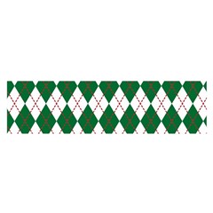 Plaid Triangle Line Wave Chevron Green Red White Beauty Argyle Satin Scarf (oblong)