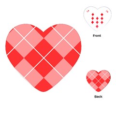 Plaid Triangle Line Wave Chevron Red White Beauty Argyle Playing Cards (heart)  by Alisyart