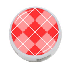 Plaid Triangle Line Wave Chevron Red White Beauty Argyle 4-port Usb Hub (one Side) by Alisyart