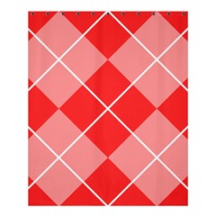 Plaid Triangle Line Wave Chevron Red White Beauty Argyle Shower Curtain 60  X 72  (medium) 