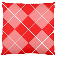 Plaid Triangle Line Wave Chevron Red White Beauty Argyle Standard Flano Cushion Case (one Side)