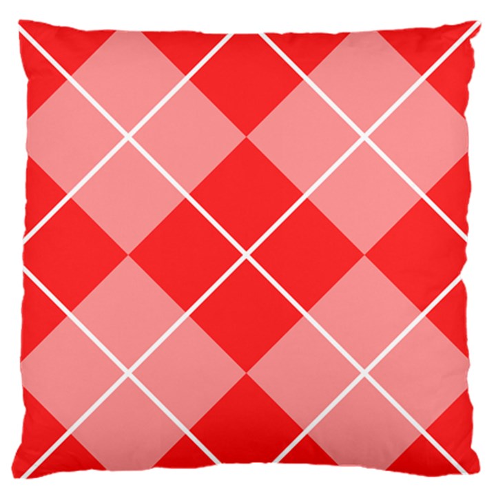 Plaid Triangle Line Wave Chevron Red White Beauty Argyle Standard Flano Cushion Case (One Side)