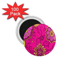 Pink Lemonade Flower Floral Rose Sunflower Leaf Star Pink 1 75  Magnets (100 Pack)  by Alisyart