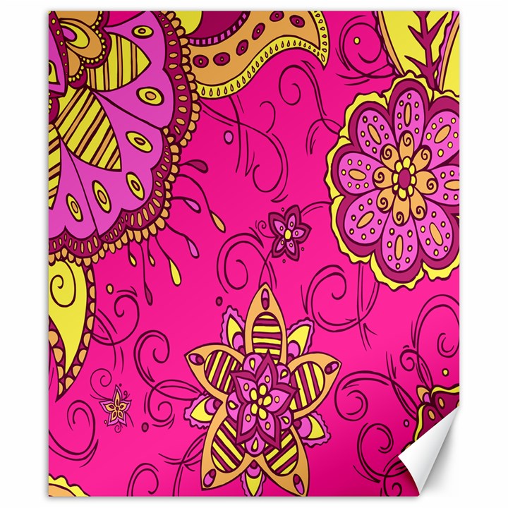 Pink Lemonade Flower Floral Rose Sunflower Leaf Star Pink Canvas 20  x 24  