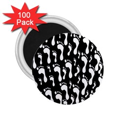 Population Soles Feet Foot Black White 2 25  Magnets (100 Pack) 