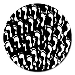 Population Soles Feet Foot Black White Magnet 5  (round) by Alisyart