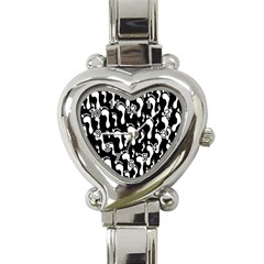 Population Soles Feet Foot Black White Heart Italian Charm Watch by Alisyart