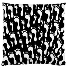 Population Soles Feet Foot Black White Large Cushion Case (one Side) by Alisyart