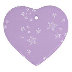 Star Lavender Purple Space Ornament (heart) by Alisyart