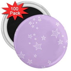 Star Lavender Purple Space 3  Magnets (100 Pack)